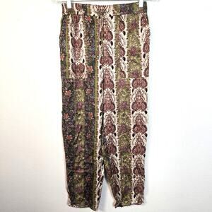 Zara Patchwork Floral Print Pants Womens S Pull On Forest Fairy Cottagecore Boho